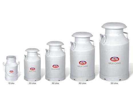 aluminium milk cans