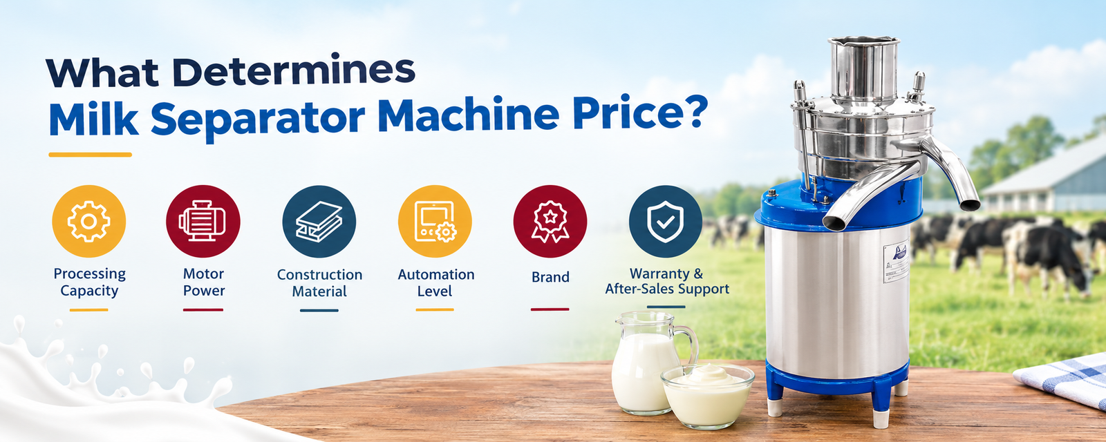 Cream Separator Machine: Working, Benefits, and Buying Guide 1 What determines milk Separator machine price